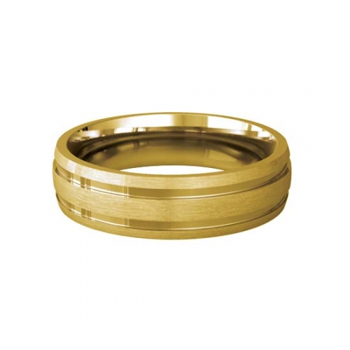 Patterned Designer Yellow Gold Wedding Ring - Dedique